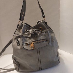 Scarleton Women's Grey Shoulder Handbag Tote Purse, Soft Vegan Leather Bag